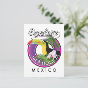 Verken Isla Holbox strand Mexico reizen patch Briefkaart