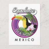 Verken Isla Holbox strand Mexico reizen patch Briefkaart (Voorkant)