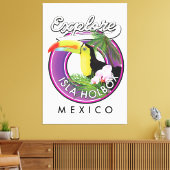 Verken Isla Holbox strand Mexico reizen patch Canvas Afdruk (Insitu (Woonkamer))