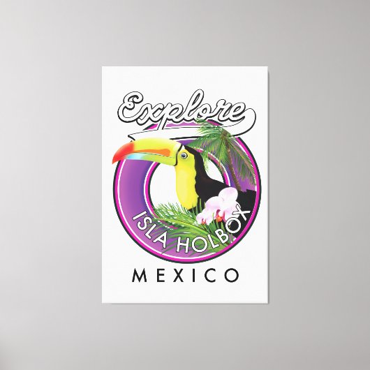 Verken Isla Holbox strand Mexico reizen patch Canvas Afdruk (Voorkant)