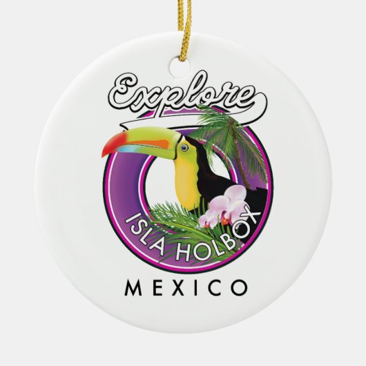 Verken Isla Holbox strand Mexico reizen patch Coff Keramisch Ornament (Voorkant)