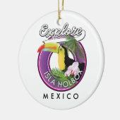 Verken Isla Holbox strand Mexico reizen patch Coff Keramisch Ornament (Links)