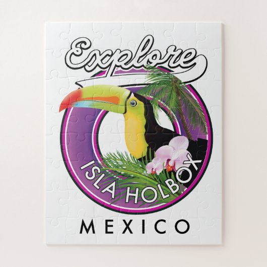 Verken Isla Holbox strand Mexico reizen patch Legpuzzel (Verticaal)