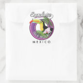 Verken Isla Holbox strand Mexico reizen patch Post Ronde Sticker (Tas)