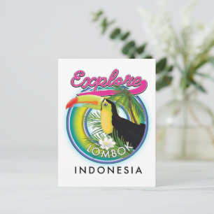 Verken Lombok Indonesië Reis logo Briefkaart