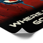 Verken Mars - Aangepaste NASA Retro Travel Poster (Hoek)