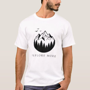 Verken Meer Geometrische Berg T-shirt