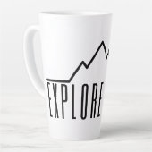Verken Meer Minimalistische Berg Latte Mok (Linkerhoek)