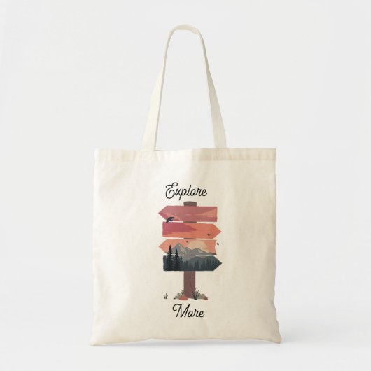Verken Meer Wilderness Directionele Signaal Tote T Bag (Voorkant)