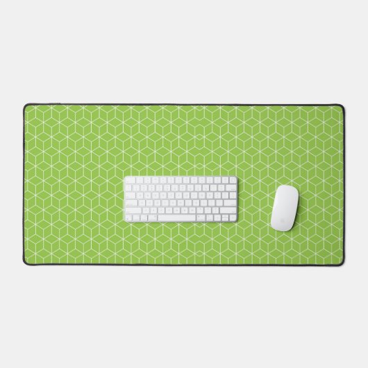 Verken moderne optische illusies met kubuspatroon bureaumat (Keyboard & Muis)