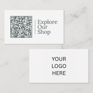 Verken onze winkel Aanpasbare QR-code en logo Visitekaartje