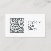 Verken onze winkel | Aanpasbare QR-code en logo Visitekaartje (Voorkant)