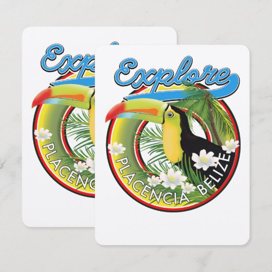 Verken Placencia Belize reislogo (Voorkant / Achterkant)