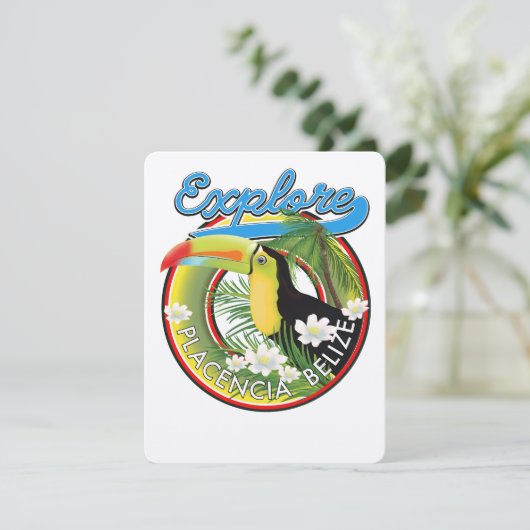 Verken Placencia Belize reislogo (Staand voorkant)