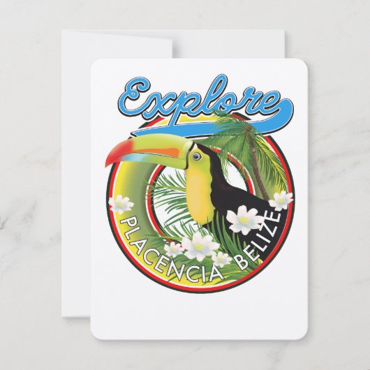 Verken Placencia Belize reislogo (Voorkant)