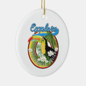 Verken Placencia Belize reislogo Keramisch Ornament (Rechts)