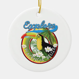 Verken Placencia Belize reislogo Keramisch Ornament