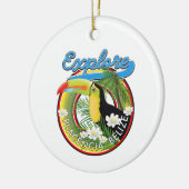 Verken Placencia Belize reislogo Keramisch Ornament (Links)