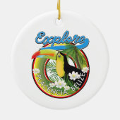 Verken Placencia Belize reislogo Keramisch Ornament (Achterkant)