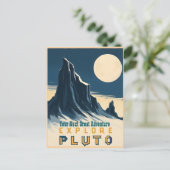 Verken Pluto Vintage Reisposter - Retro Ruimte Briefkaart (Staand voorkant)