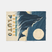 Verken Pluto Vintage Reisposter - Retro Ruimte Fleece Deken (Voorkant (Horizontaal))