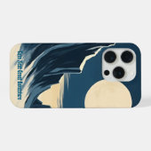 Verken Pluto Vintage Reisposter - Retro Ruimte iPhone Hoesje (Achterkant horizontaal)