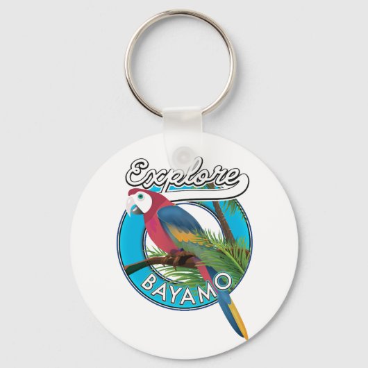Verken retro logo Hawaii sleutelhanger (Voorkant)