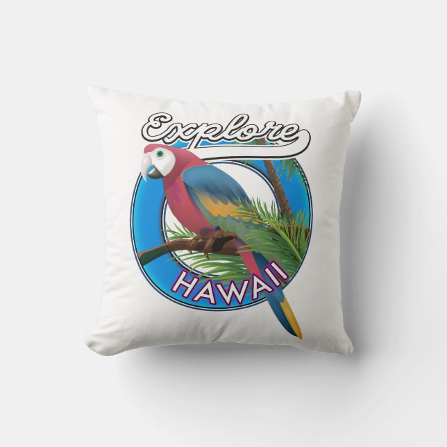 Verken retro logo van Hawaï Kussen (Voorkant)