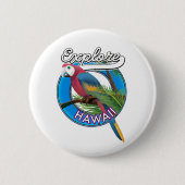 Verken retro logo van Hawaï Ronde Button 5,7 Cm (Voorkant)