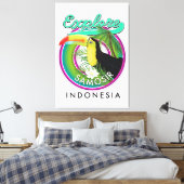Verken Samosir indonesië reislogo Canvas Afdruk (Insitu (Slaapkamer))