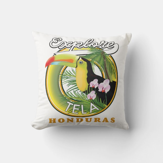 Verken Tela Honduras reislogo Kussen (Voorkant)
