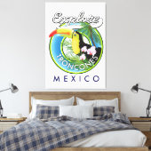 Verken Troncones Mexico retro logo Canvas Afdruk (Insitu (Slaapkamer))