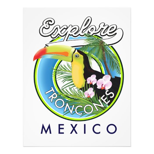 Verken Troncones Mexico retro logo Foto Afdruk (Voorkant)
