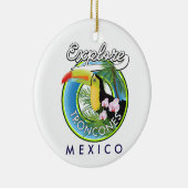 Verken Troncones Mexico retro logo Keramisch Ornament (Rechts)