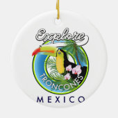Verken Troncones Mexico retro logo Keramisch Ornament (Achterkant)