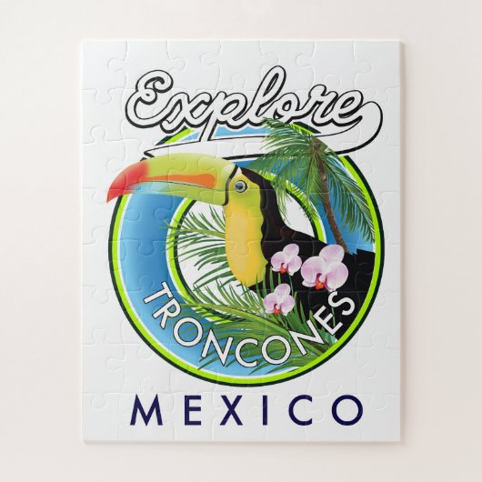 Verken Troncones Mexico retro logo Legpuzzel (Verticaal)