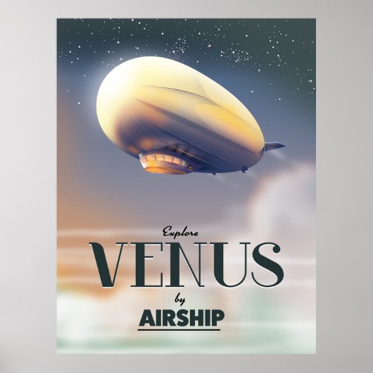 Verken Venus met luchtschip Poster (Voorkant)