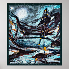 Verken voorbij een fantasiekunst met een kasteel poster