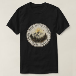 Verken Wander Ontdek Vintage Berg Avontuur T-shirt