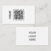 Verkennen | Aanpasbare QR-code- en logo-sjabloon Visitekaartje (Voorkant / Achterkant)