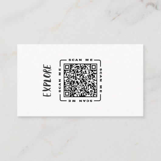 Verkennen | Aanpasbare QR-code- en logo-sjabloon Visitekaartje (Voorkant)