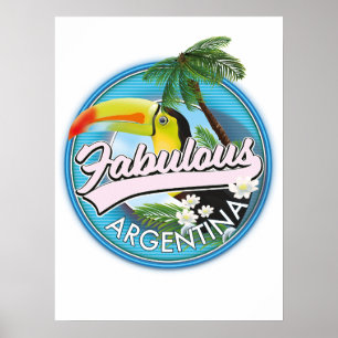 verkennen het geweldige Argentijnse logo Briefkaar Poster