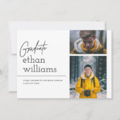 Verkennen | Modern 2 foto's Afstudeeraankondiging Kaart (Voorkant)