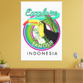 verkennen Samosir indonesië reislogo Canvas Afdruk (Insitu (Woonkamer))