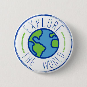 verkennen van de sticker van het wereldverkeer ronde button 5,7 cm