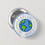 verkennen van de sticker van het wereldverkeer ronde button 5,7 cm (Voorkant /achterkant)