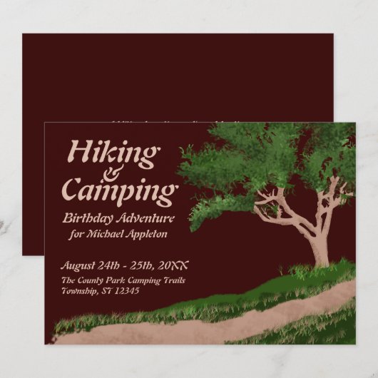 Verkennende avontuurlijke uitnodigingen voor wande (Voorkant / Achterkant)