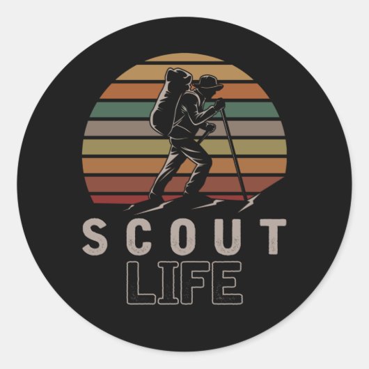verkennende Natuur Camper Outdoor Hiker Ronde Sticker (Voorkant)