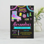 Verkennende Schaats van The Roller Birthday Party Kaart (Staand voorkant)