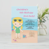 Verkennende uitnodiging van de Kute Girls Beach Pa (Staand voorkant)